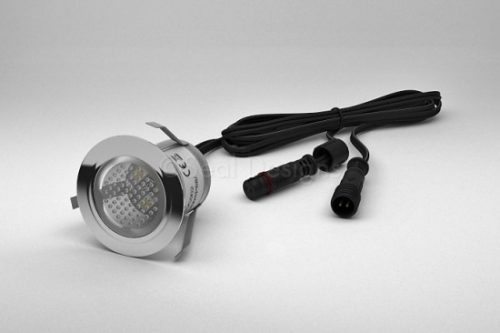 1 x 30mm LED Light Fitting - Stainless Steel Round Bezel