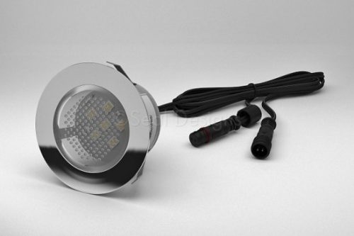 1 x 45mm LED Light Fitting - Stainless Steel Round Bezel