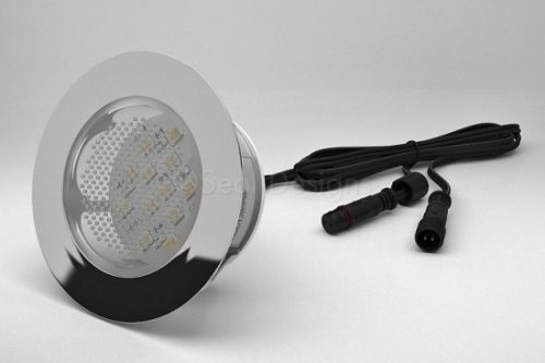 1 x 60mm LED Light Fitting - Stainless Steel Round Bezel