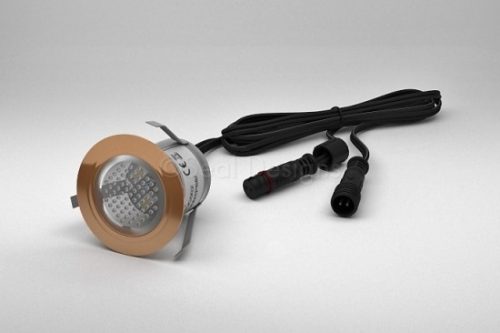 1 x 30mm LED Light Fitting - Copper Round Bezel