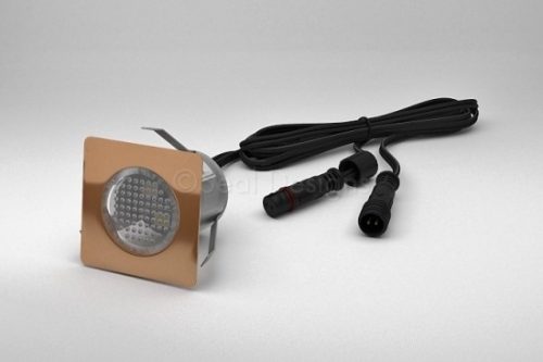 1 x 30mm LED Light Fitting - Copper Square Bezel