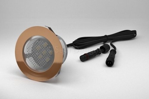 1 x 45mm LED Light Fitting - Copper Round Bezel