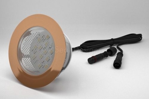 1 x 60mm LED Light Fitting - Copper Round Bezel